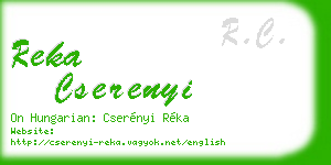 reka cserenyi business card